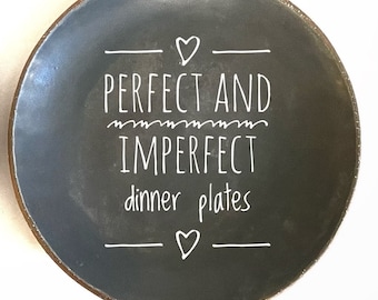 Hand-Built Stoneware Dinner Plate: READY TO SHIP Perfect and Imperfect Matte Glaze Vermont Pottery