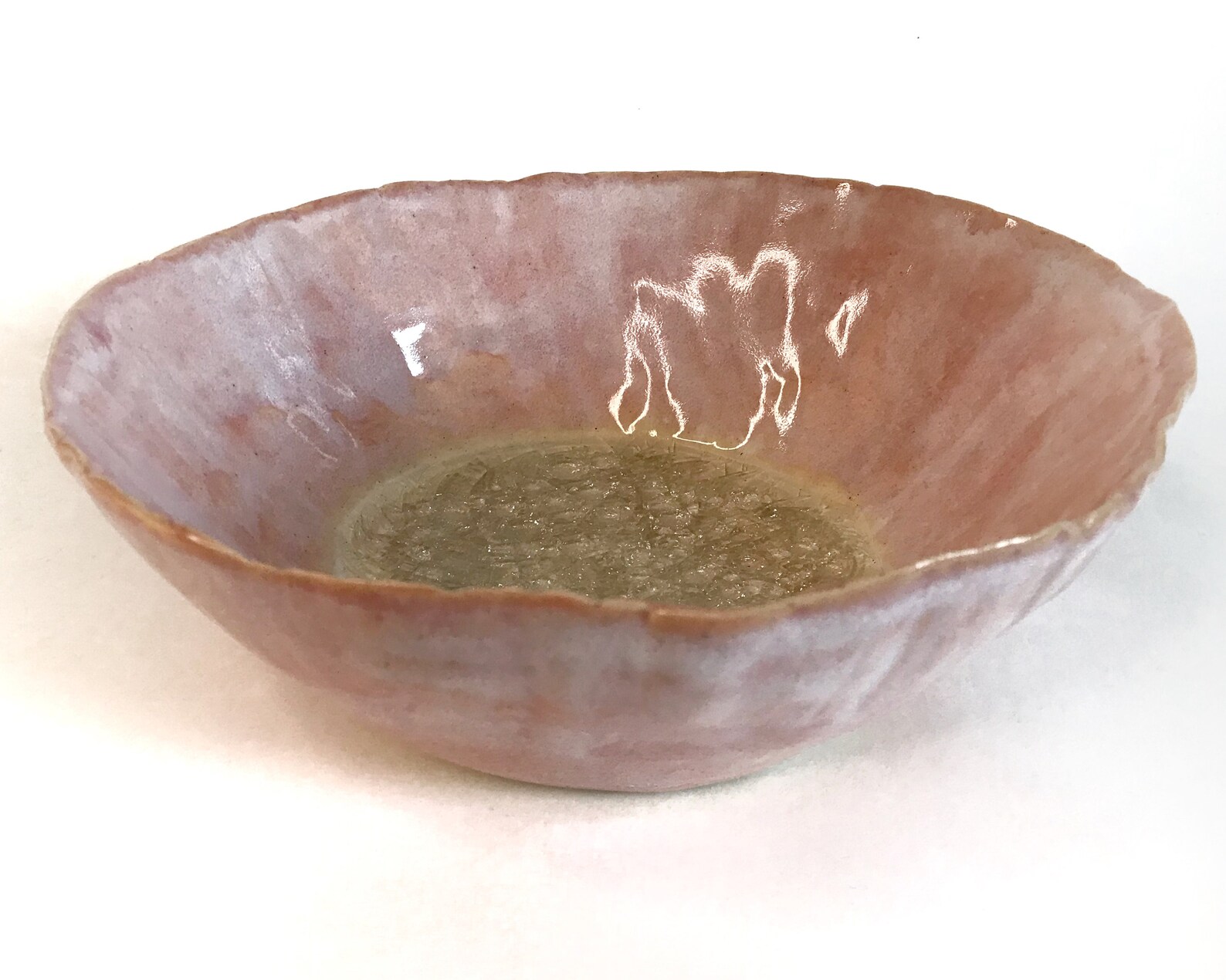 Ceramic Crackle Glass Art Bowl. One Of A Kind Decorative Etsy