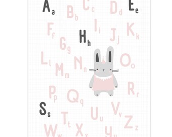 ABC Poster - 30x40cm  Hasenprinzessin - puderwolke