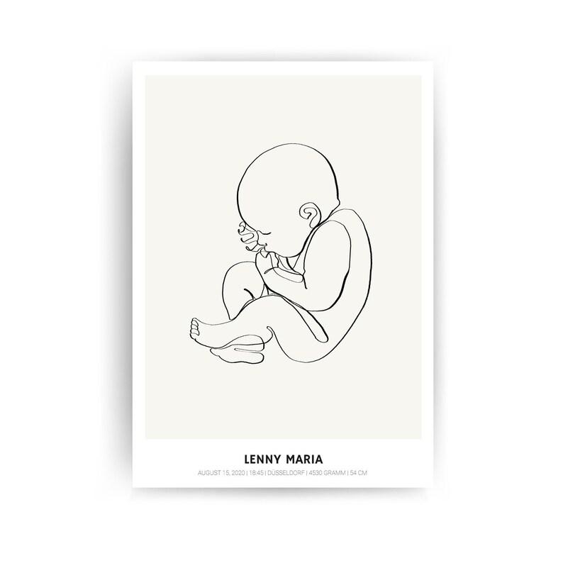 Custom-made birth poster 50 x 70 cm Personal birth details Great gift for parents & baby Unmistakable memorable moments image 1