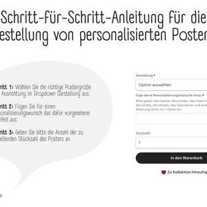 Geburtsanzeige Geburtsdaten Geburtsposter Sternzeichen Poster Personalisiert Geburt Geschenk Geburtsbild Bild 4