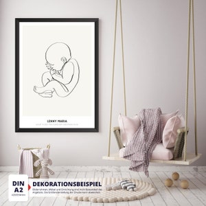 Maßgeschneidertes Geburtsposter 50x70cm Persönliche Geburtsdaten Tolles Geschenk für Eltern & Baby Unverwechselbare Erinnerungsmomente Bild 4