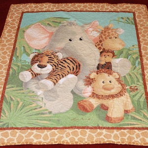 Jungle Babies Quilt - Crib Blanket - 33x41