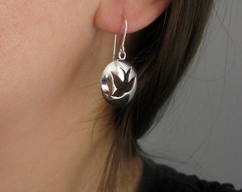 Birds earrings in sterling silver for women, unique earrings, light earrings for women, women jewellery, unique earrings, artisanal jewelry