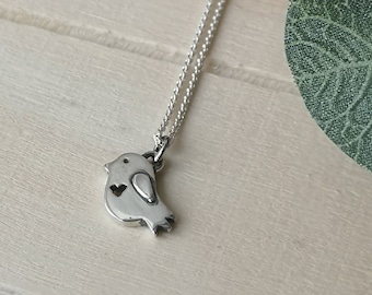 Baby Bird necklace handmade in sterling silver for women