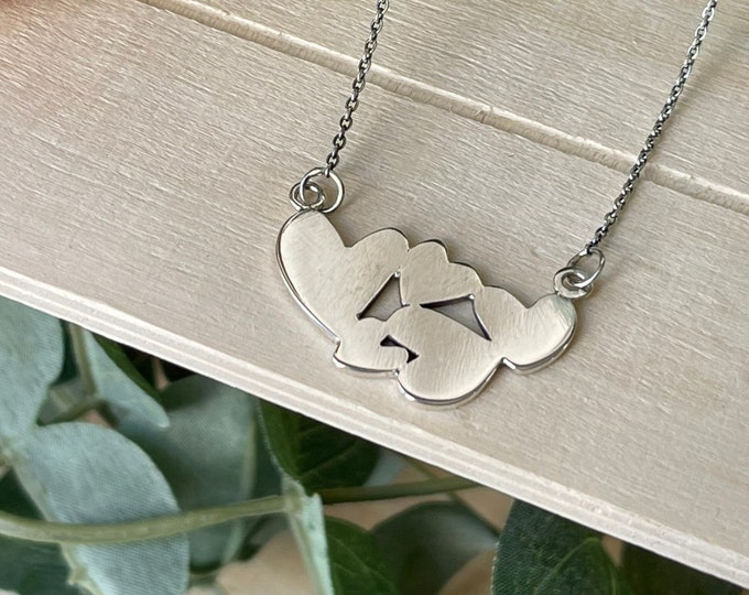 Handcrafted Sterling Silver Hearts Pendant Necklace, necklace for her, romantic necklace, family necklace, love necklace
