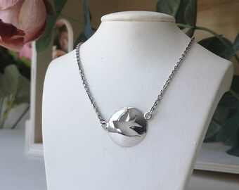 Bird swallow necklace handmade in sterling silver for women