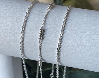 Sterling SILVER seashell anklet, gift for woman or girl, 925 silver jewelry, solid silver seashell