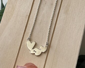 Handcrafted Sterling Silver Hearts Pendant Necklace, necklace for her, romantic necklace, family necklace, love necklace