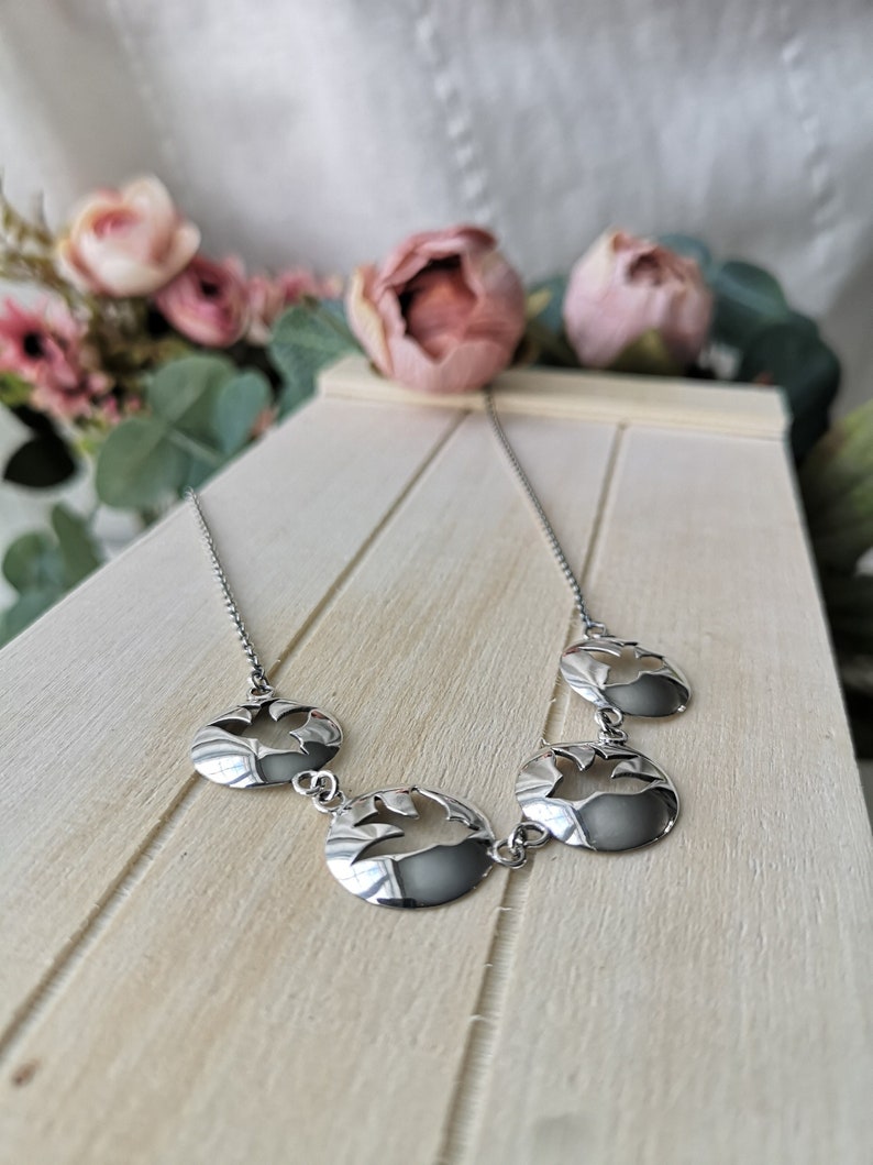 Birds necklace handmade all in sterling silver for women image 1