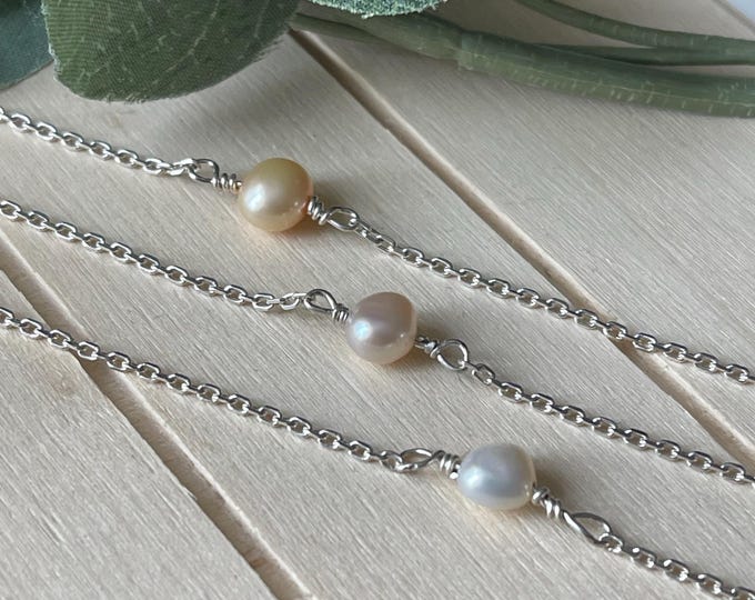 Sterling SILVER seashell anklet, gift for woman or girl, 925 silver jewelry, solid silver seashell