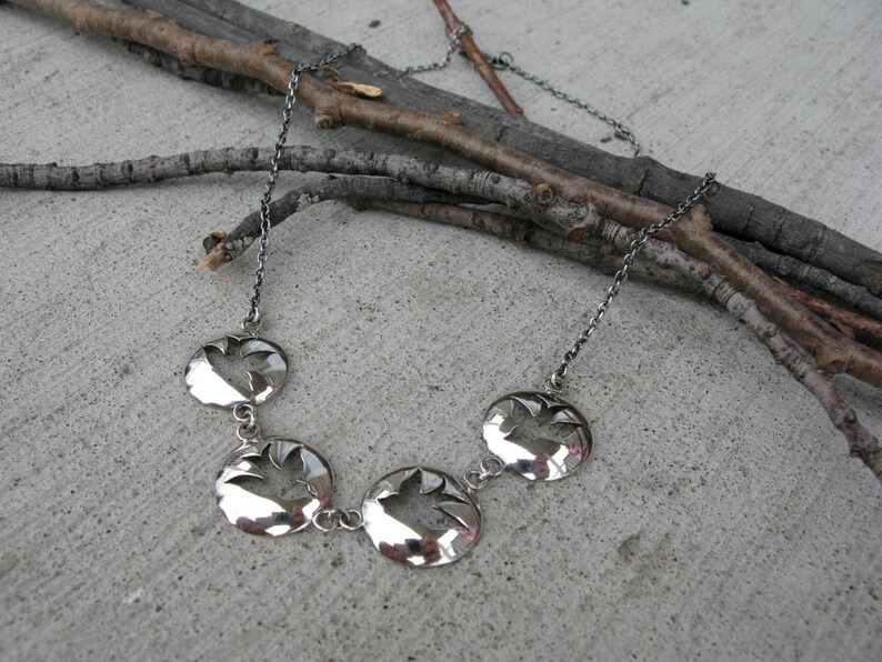 Birds necklace handmade all in sterling silver for women image 6