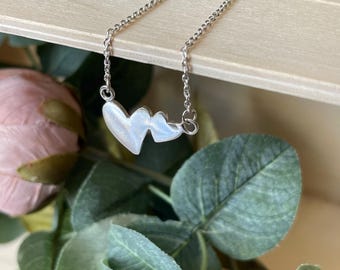 Handcrafted Sterling Silver Hearts Pendant Necklace, necklace for her, romantic necklace, family necklace, love necklace