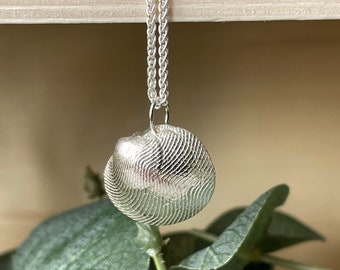 Shell Pendant handmade in sterling silver for women, solid silver shell