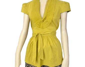 BCBG Maxazria green blouse  / Y2k top  / size xxs