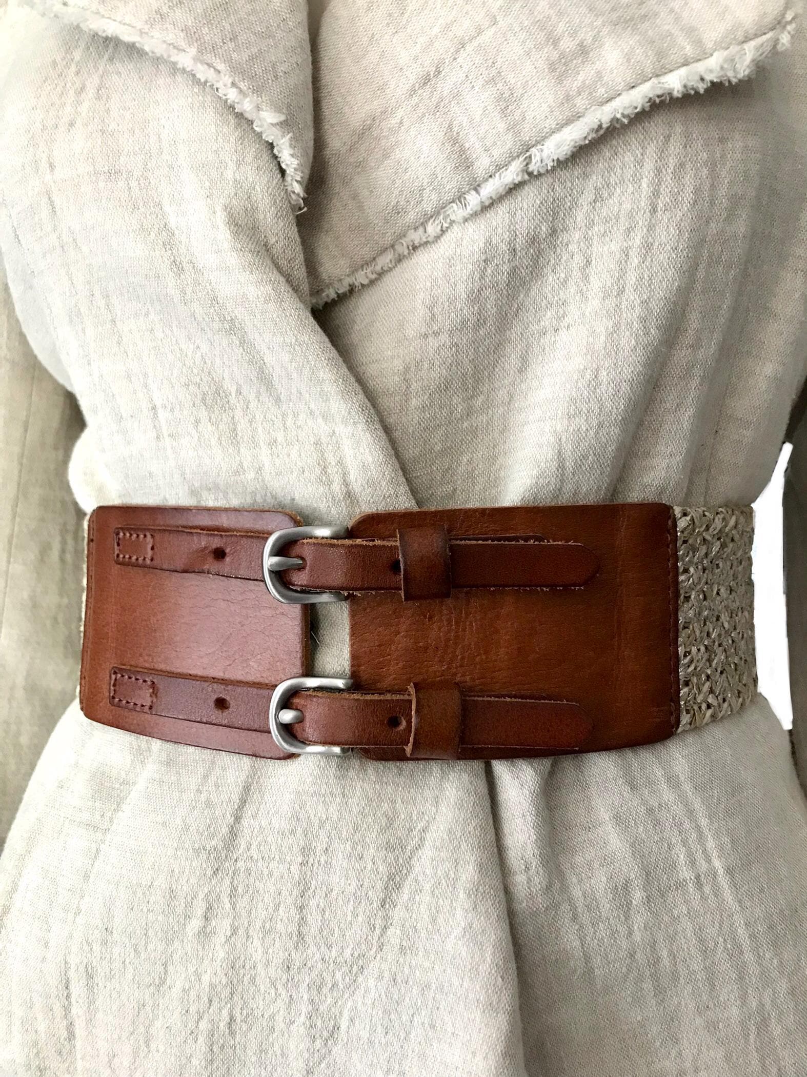 Línea pelle belt Linea Pelle Vintage Brown (Whiskey) Woven & Studded... | Depop main image 2