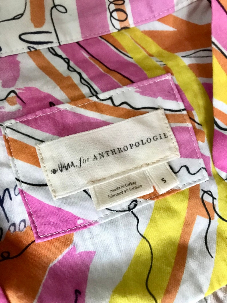 Vera for Anthropologieのコンフェッティミディドレス：60年代コットンサマーノベルティ 画像 9