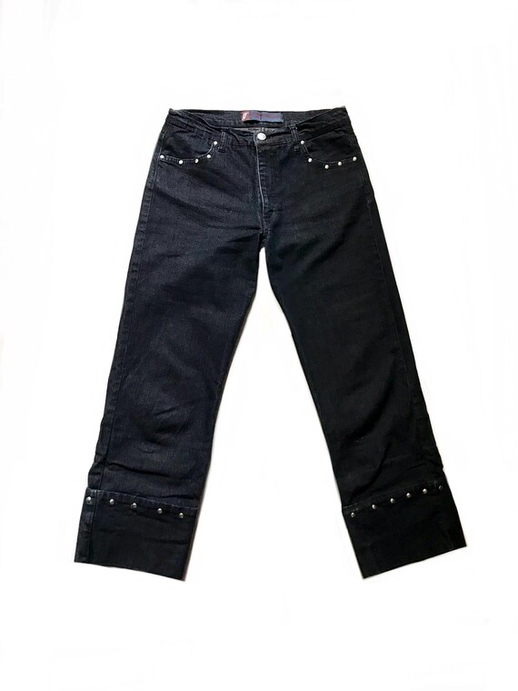 1950s Style Jeans Studded Capri Pants Rockabilly Pin up