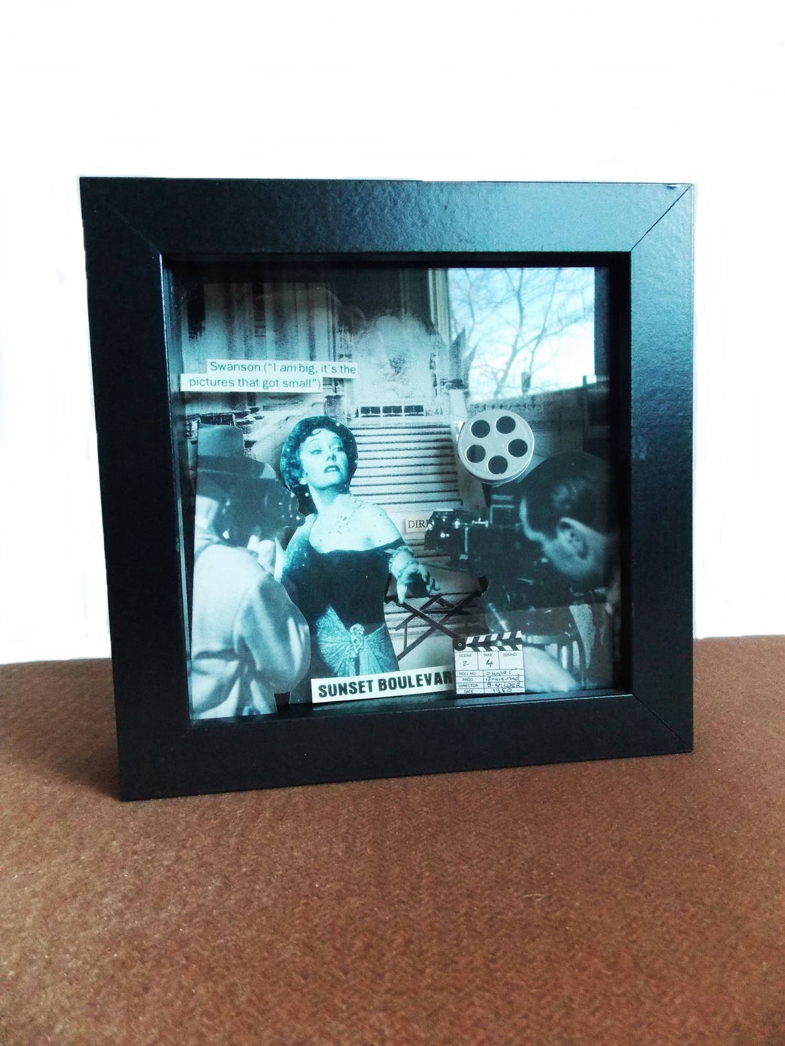 Mixed Media Art / Shadow Box/ Collage Assemblage Wall Hanging/ Movie