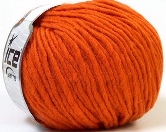 Fil orange 100% laine, fil de laine en maille d’hiver Filzy, encombrant, 1 échein 100 gr