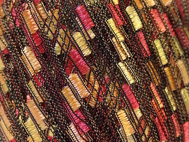 accessories yellow orange red summer spring 1 skein 50 gr Yarn craft trellis ICE LADDER yarn