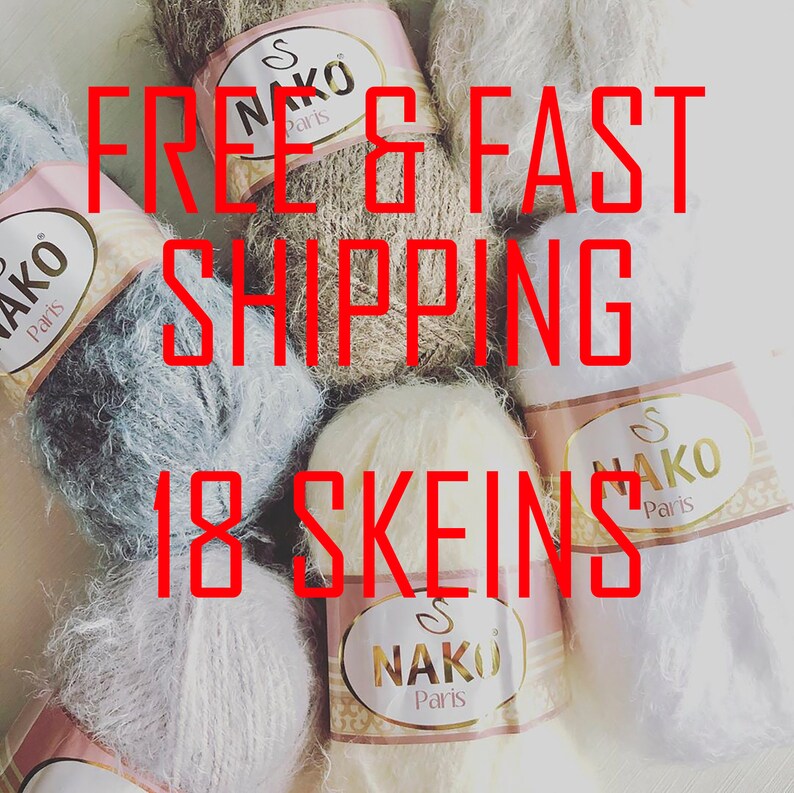 Cardigan Yarn Hat Yarn Eyelash Yarn NAKO Paris Yarn Pullover Yarn Winter Yarn 18 Skeins Shawl Yarn Clothes Yarn Acrylic Yarn