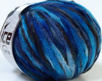 Knitting Yarn, Fall - Winter Yarns, Mantova ICE Yarn, 1 skein 50 gr, Blue Shades, Grey Shades