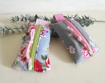 sewn Tatüta handkerchief bag made of cotton small bag medicine bag peonies gift for women