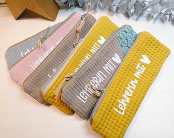 Mini Pencil Case Gift for Teachers | Small Fabric Pencil Pouch | Handbag Pencil Case | School Leaving Gift for Teacher Trainees