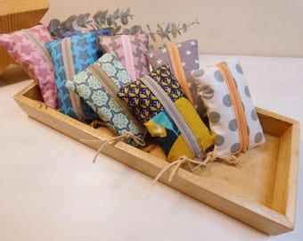 Water-repellent tissue pouch / tissue bag / fabric bag / tissue holder / small fabric bag / pouch / wet bag / mini bag / blue