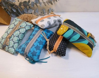 Water-repellent tissue pouch / tissue bag / fabric bag / tissue holder / small fabric bag / pouch / wet bag / mini bag / blue