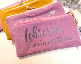 Mini Pencil Case Gift for Teachers | Small Fabric Pencil Pouch | Handbag Pencil Case | School Leaving Gift for Teacher Trainees
