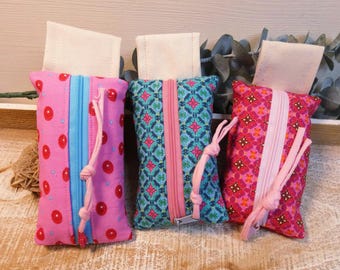 TATÜTA / colorful fabric tissue pouch / tissue bag / fabric bag / tissue holder / small fabric bag / pouch