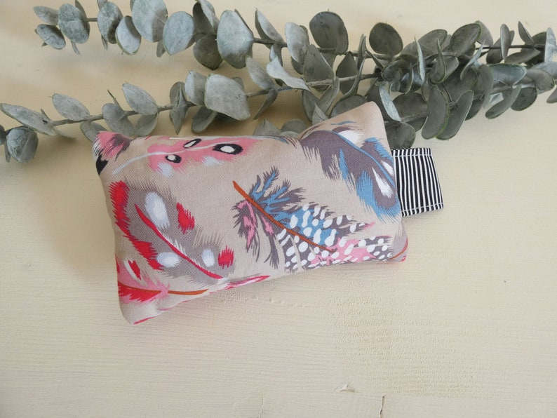 tatüta cousu en tissu de coton sac mouchoir mini sac sac à médicaments avec plumes cadeau élégant image 2