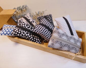 Tissue pouch / tissue box / fabric bag / tissue holder / small fabric bag / pouch / minimalist pattern / polka dots