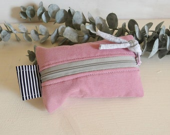 Tatüta handkerchief bag, small bag, small medicine bag, made of corduroy, pure, minimalistic, old pink or light pink color choice