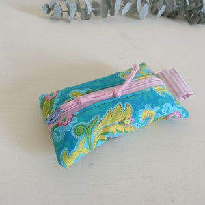Bunte Taschentüchertasche TATÜTA aus Baumwollstoff von DerLilly stylische und praktische Täschlein für Damen mit Paradiesblumen Ornamente Bild 2