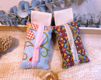 Tissue pouch / Tissue bag / Fabric bag / Tissue case / Small fabric bag / Pouch / Floral / Pattern / Gift /