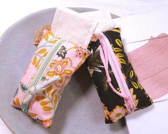 Tissue pouch / tissue bag / fabric bag / handkerchief holder / small fabric bag / pouch