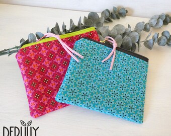 Small bag - wallet purse mini bag small items bag made of high quality cotton fabric with zipper choice of colors