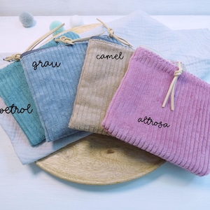 Kosmetiktasche Breitcord (Gr.M)/Geldböse/Minibörse/Minitasche/kleine Schminktasche/kleine Kosmetiktasche/kleines Portemonnaie/Geschenk