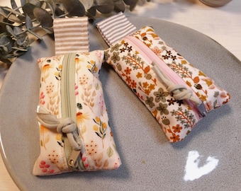 Tissue pouch / Tissue bag / Fabric bag / Tissue case / Small fabric bag / Pouch / Flower meadow / Flowers / Gift /