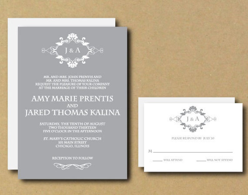 Invitations Announcements Printable Custom Diy Wedding
