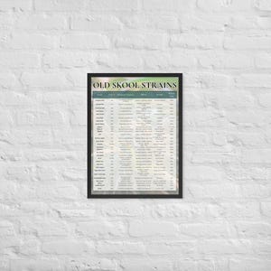 Old Skool Strains Poster (Framed) - 18&quot; x 24&quot;