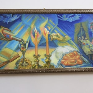 Shabbat Shalom von Alla Gerzon Stretched Canvas Jüdische Jüdische Judaica Kunst