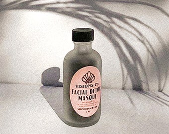 MASQUE VISAGE DÉTOX | Charbon actif + argile bentonite | Masque Facial à l’argile naturelle | Masque corporel de désintoxication spirituelle