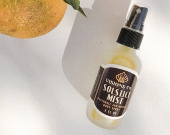 SOLSTICE MIST | patchouli + orange mist  | uplifting + grounding essential oil blend | uplifting body mist | altar mist