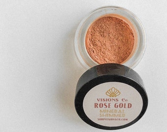 ROSÉGOLD SCHIMMER | Mica Mineral Makeup + Schimmer + Body Glow + Festival Makeup + Highligher + Shine + Rose Gold Glow