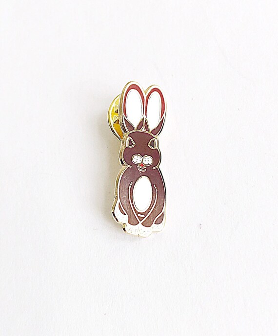 Rabbit Enamel Pin Sitting Tim | Etsy
