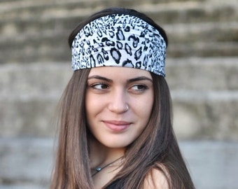 Snake Pattern Headband, Black Headband, Grey Headband, Hippie Fashion Headbands, Womens Head Wraps, Vintage Headbands, Hair Accessories